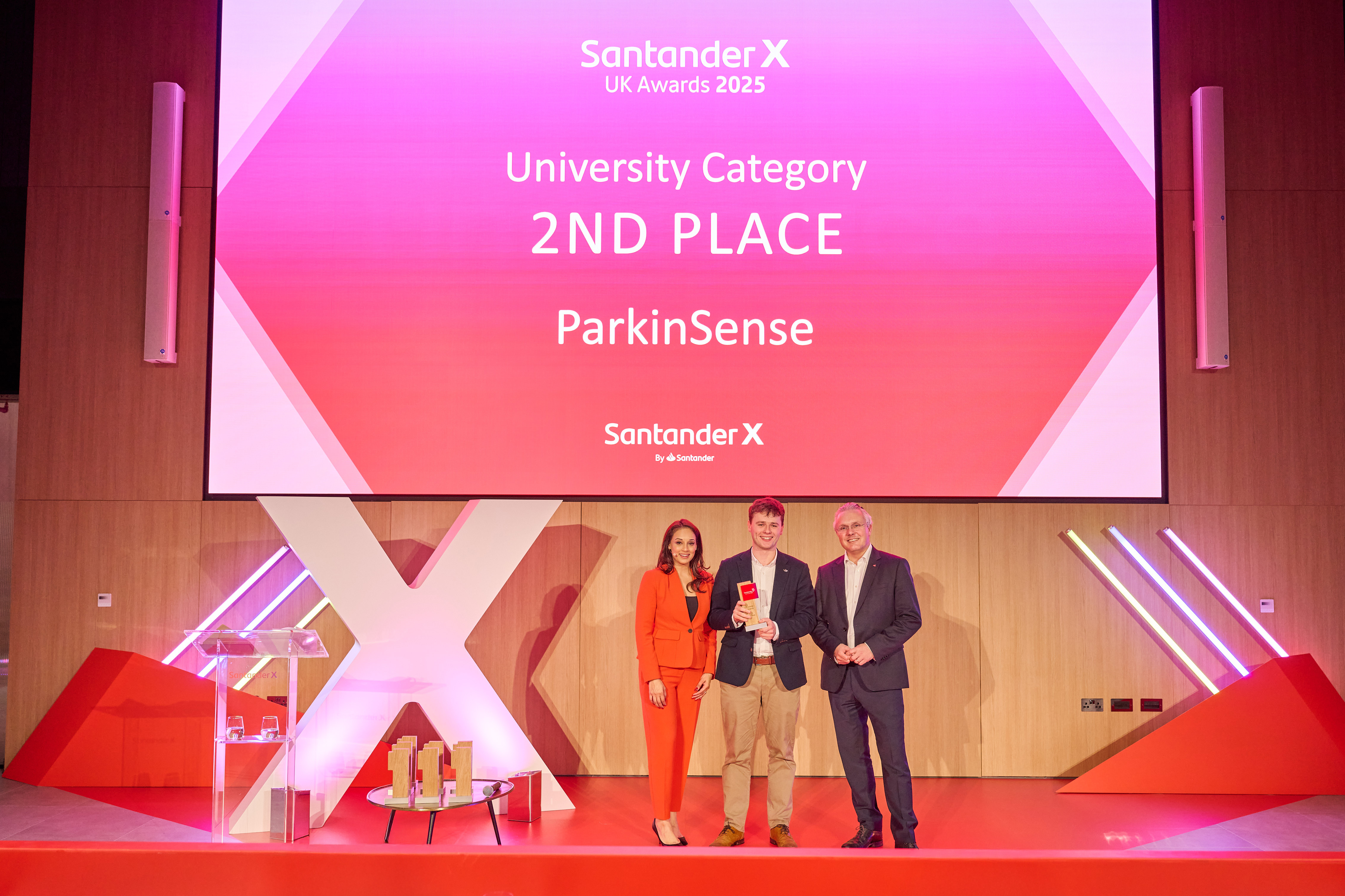 ParkinSense team at Santander X UK Awards 2025